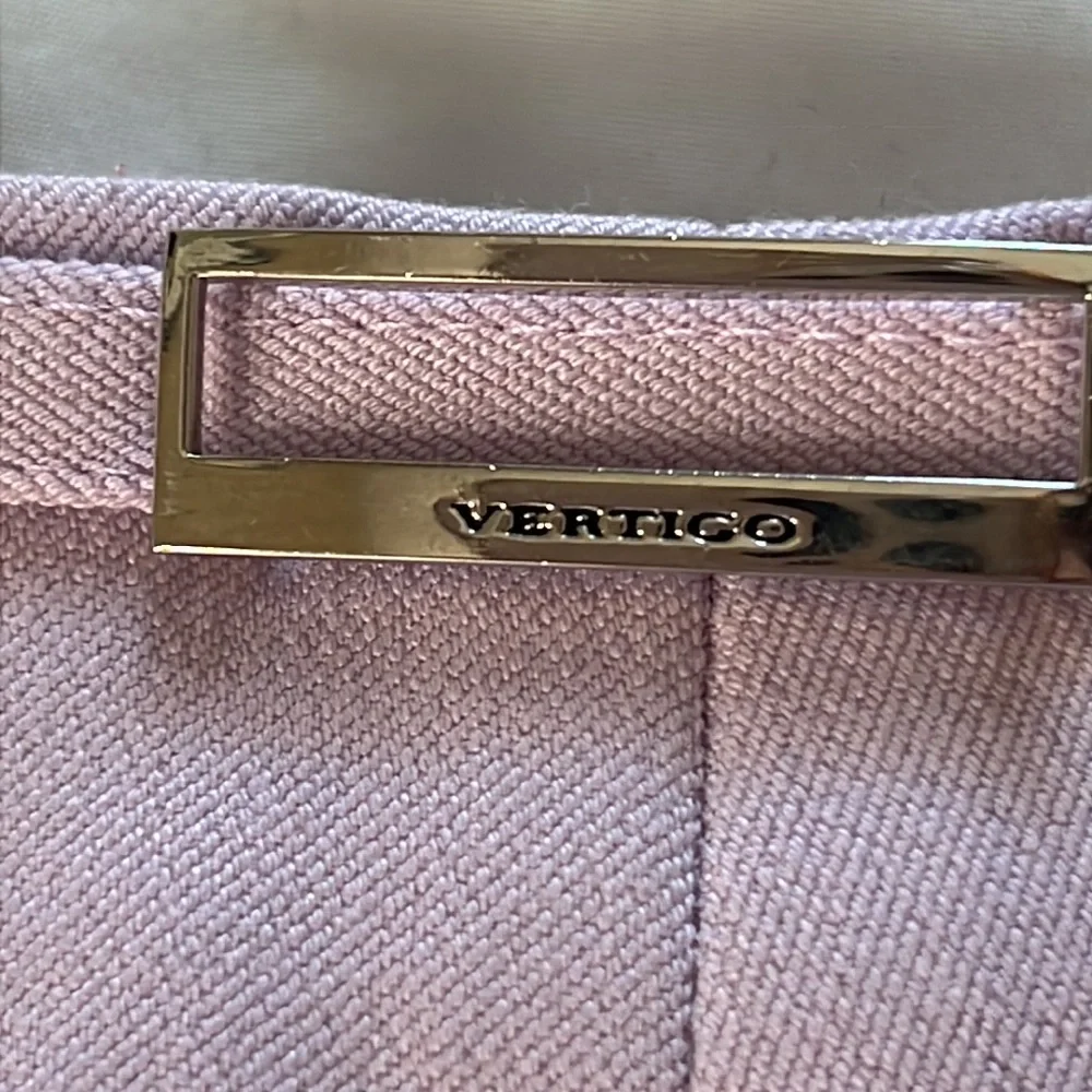 Vintage ‘90s Vertigo made in France classic lilac  trouser with logo belt S / 26 - Picture 17 of 17